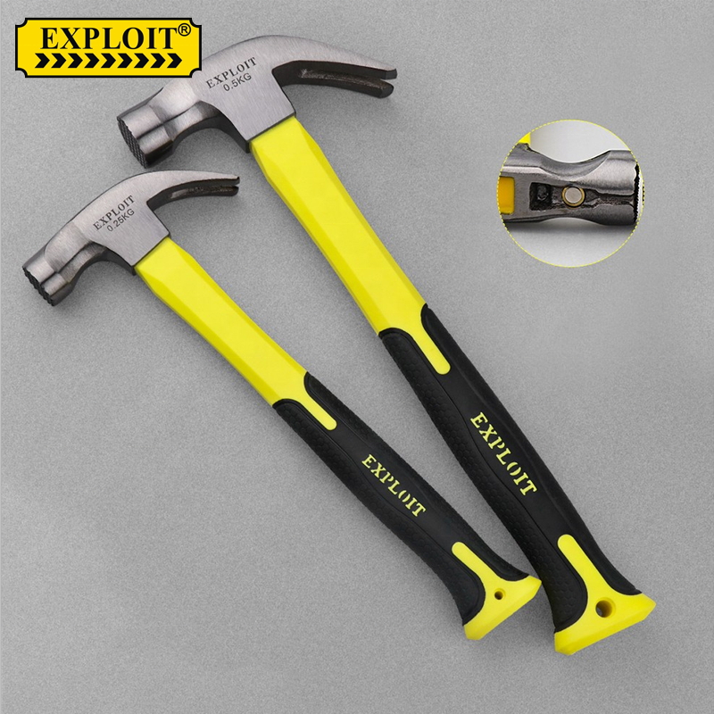 Многофункциональный профессиональный Heavy Duty из высокоуглеродистой стали деревообрабатывающий кованые молоток-гвоздодер с TPR ручкой