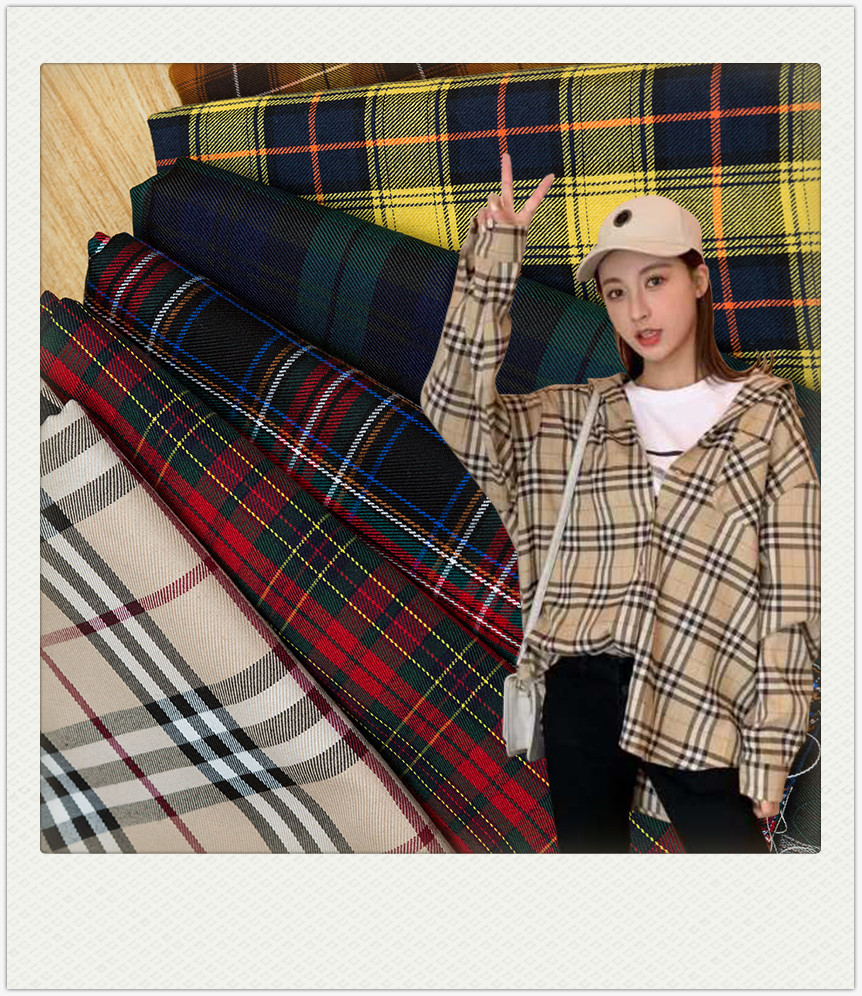 New design fashion 100% cotton woven plaid flannel check shirt cloth fabric