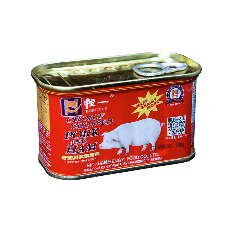 Готовые к употреблению продукты быстрого приготовления, мясные консервированные рубленые свинины и ветчина 198 г