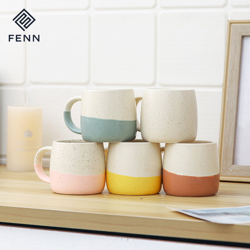 Wholesale Sesame seeds design coffee cup ceramic matte reusable ceramic coffee cup porcelain cappuccino ceramic mug