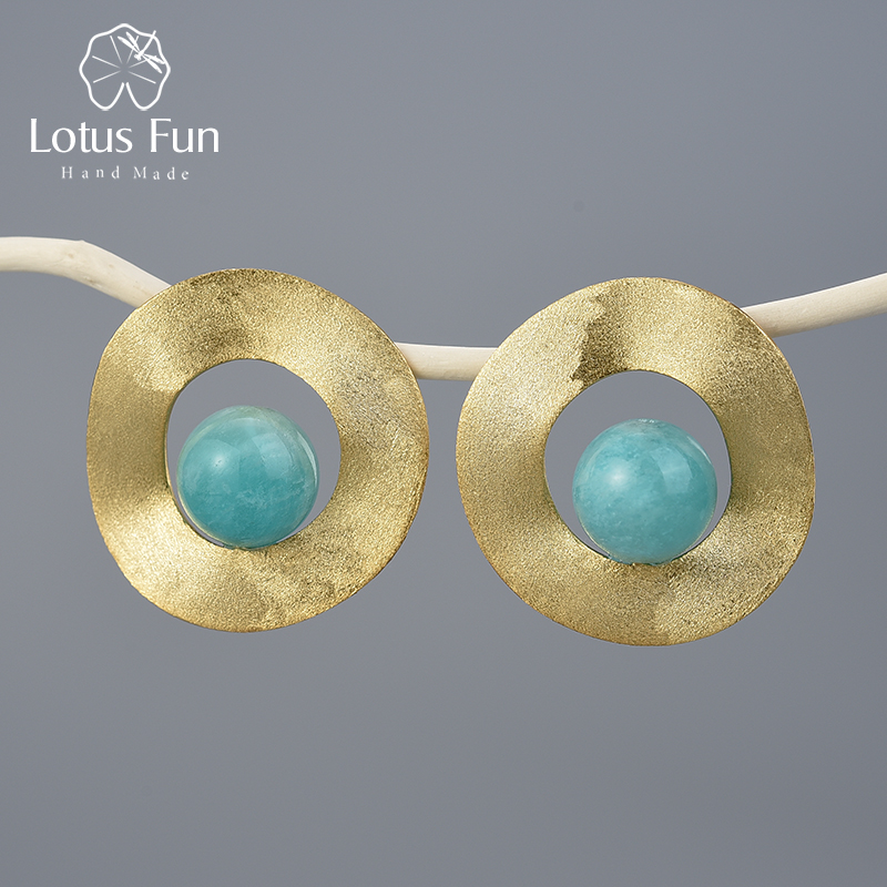 Компания Lotus Fun 925 стерлингового серебра с натуральным камнем в винтажном стиле, ручной работы, высокое качество, 2020 ювелирные изделия