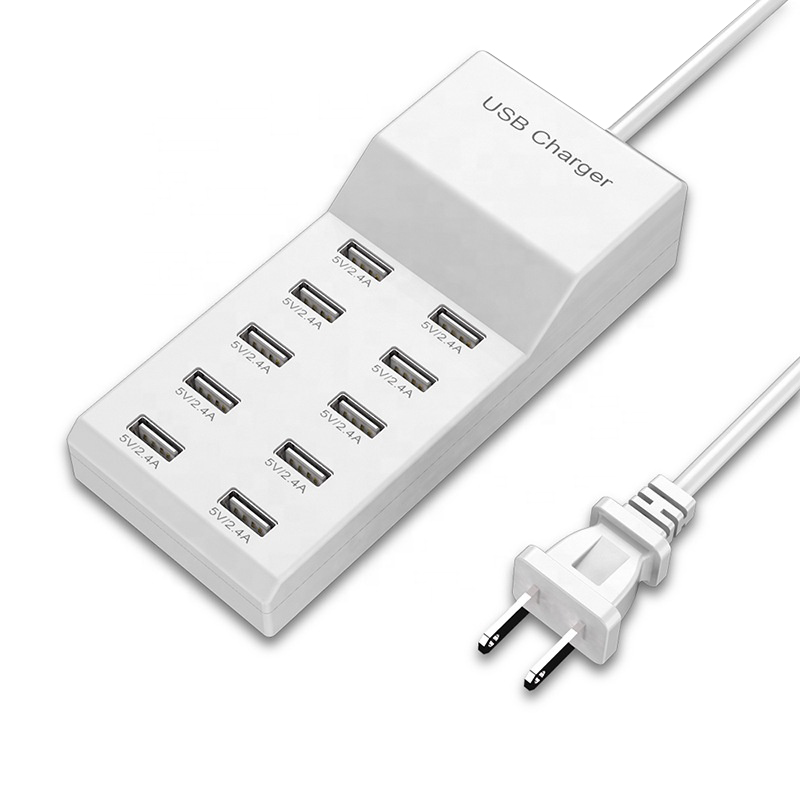 Портативное зарядное устройство с 10 USB-портами, 1 А, 2,4 А