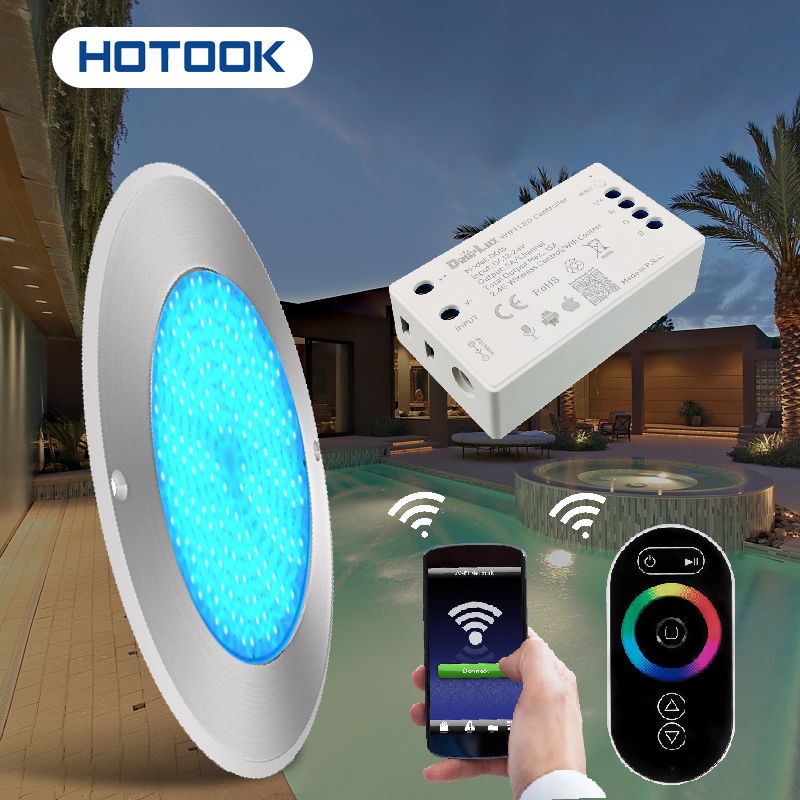 Hotaked патент RGB 7 мм толщина подводная лампа для бассейна плоская 18 Вт Нержавеющая Сталь Настенные светодиодные лампы для бассейна