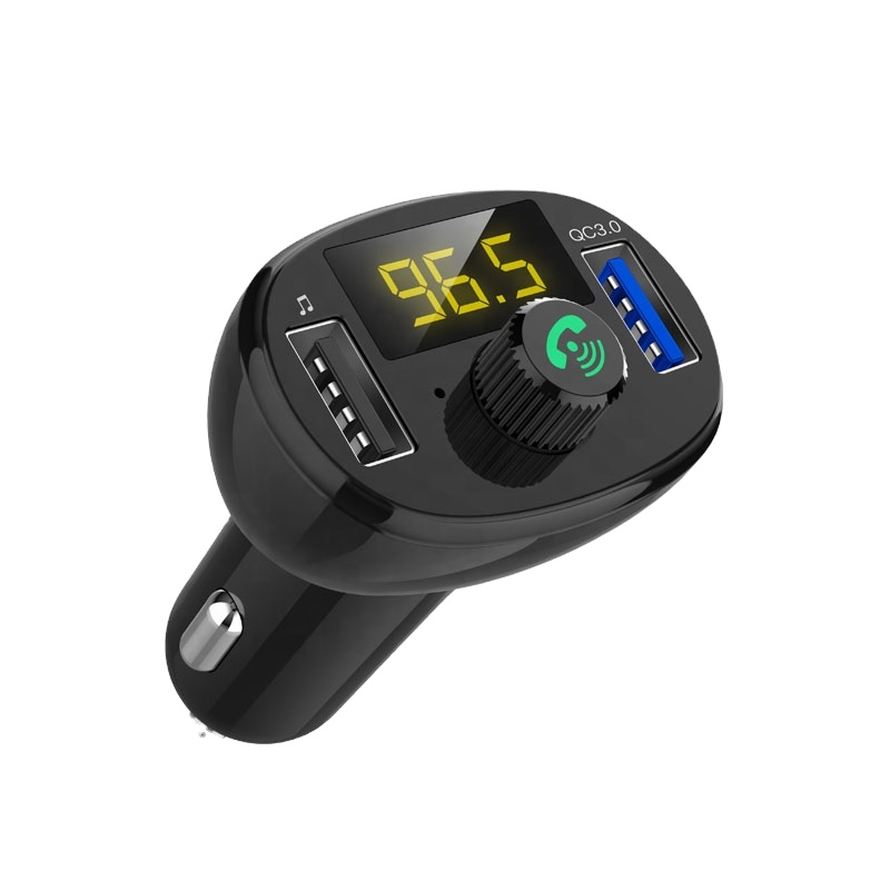 2021 SINRI High Quality Luxury Convenient New LED Wireless USB MP3 Music Player Support QC3.0 Dual USB Wireless FM Transmitter
