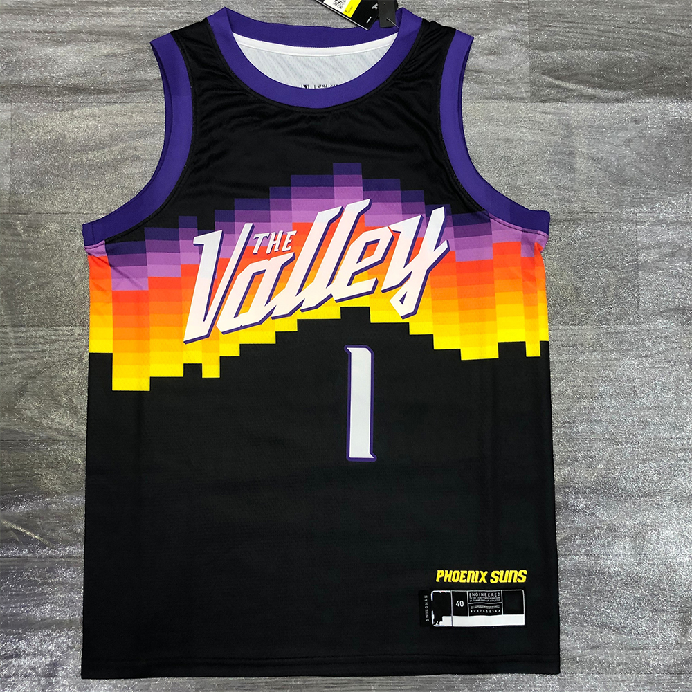 Сезон 2021, мужская баскетбольная форма Phoenix Black City Edition, Джерси Suns The Valley Booker #1 Paul #3 Nash #13 Ayton 22