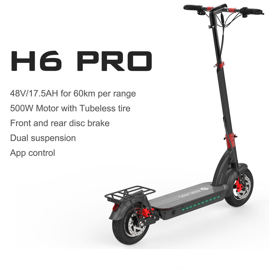 Aerlang H6 10 дюймов дальний мощный мини складной 1000 Вт Electrice скутер способный преодолевать Броды для взрослых