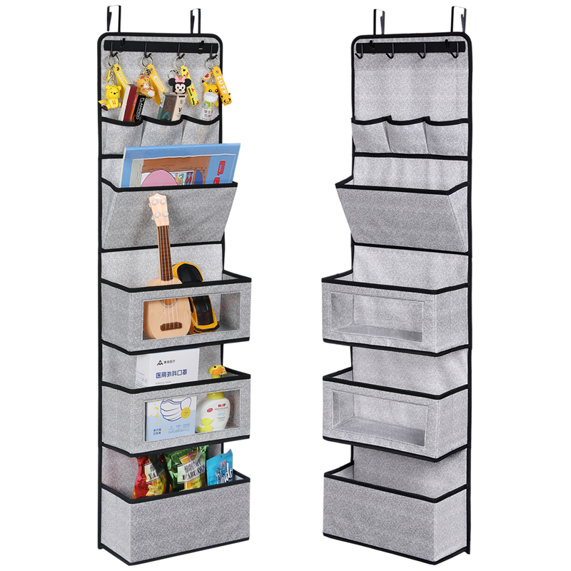 Customized Convenient Fabric Over Door Hanging Organizer Storage Bags for Clothes 2 Pack