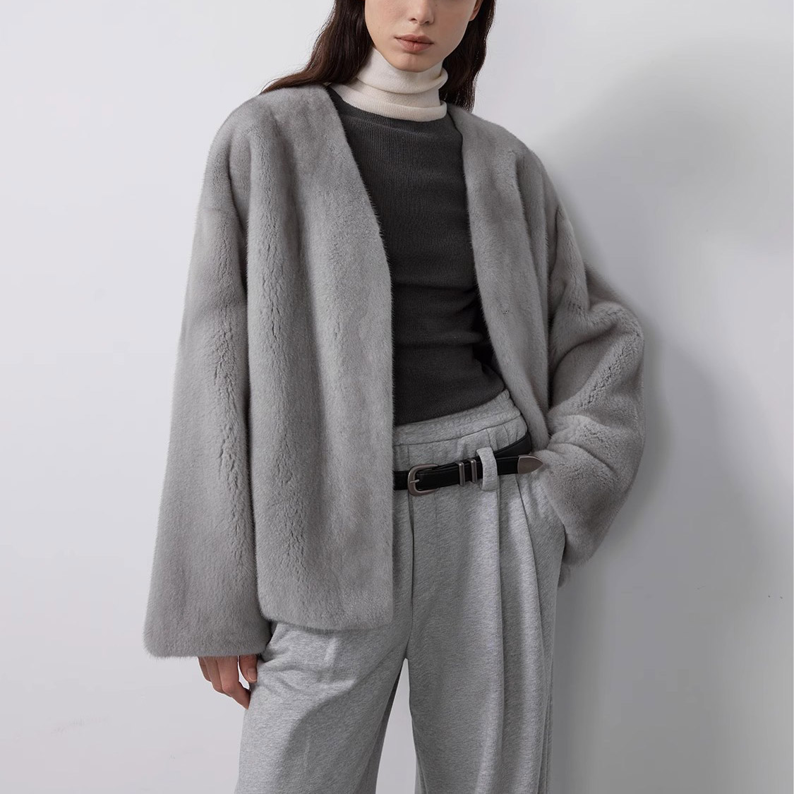 Imported Women's Mink Fur Coat Whole Mink Velvet Jacket For Young Girls