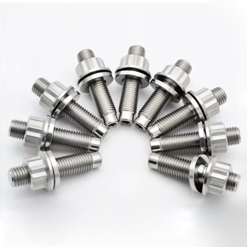 PYTITANS Titanium GR5 exhaust pipe fastener screws Double stud car motorcycle modification special