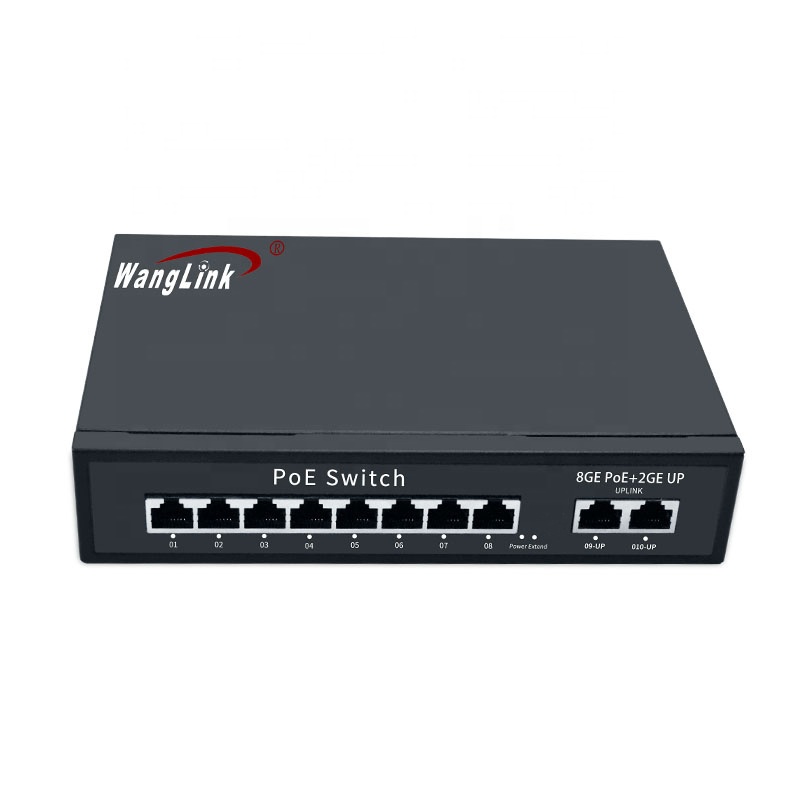 Интеллектуальный POE коммутатор Wanglink, гигабитный 2 порта Uplink + 8 портов POE 48 В, активный POE коммутатор для IP-камеры Hikviision Dahua