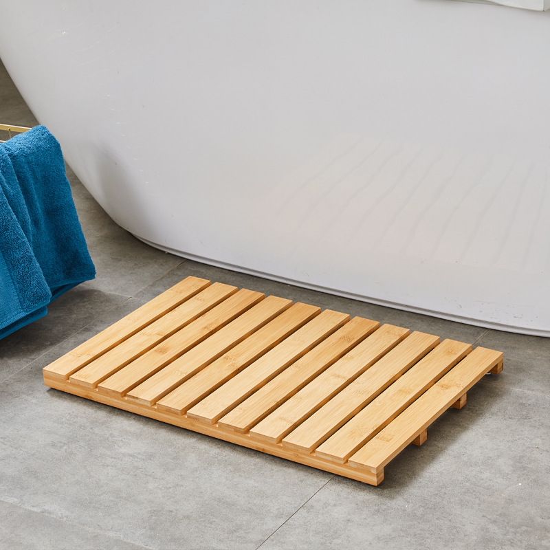 Shower Mat for Bathroom Bamboo Floor Mat Square Large Bath Set Mat Non Slip