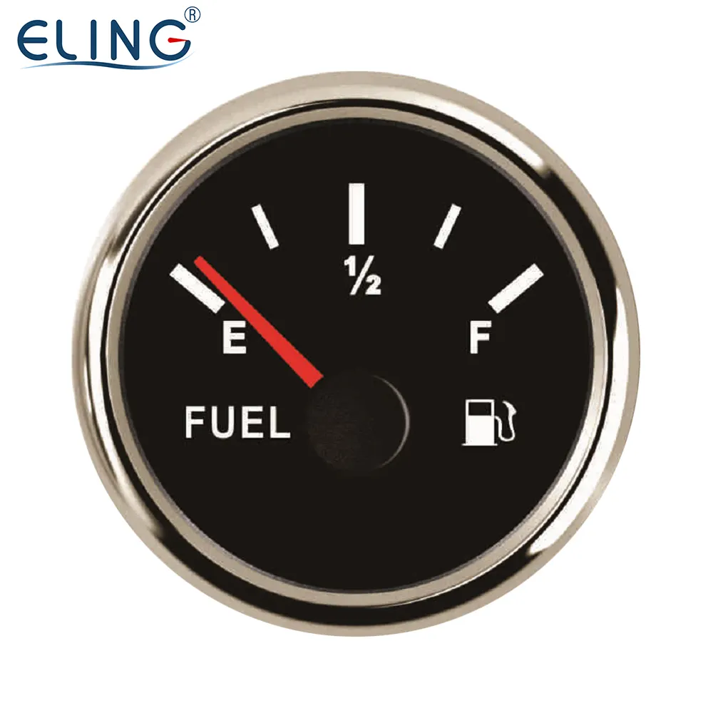 ELING 52mm Gasoline Diesel Fuel Oil Level Gauge Meter 0-190ohm 12/24V With Stainless Cover