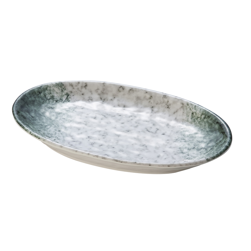 High Quality oval green melamine Dinner Plates for Wedding Party Banquet Events
