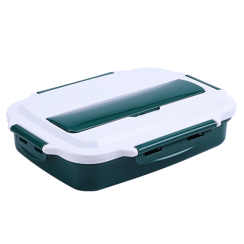 lunch box with stainless steel 304 divided plate 3 or 4 compartments BPA free Eco-friendly food container plastic shell