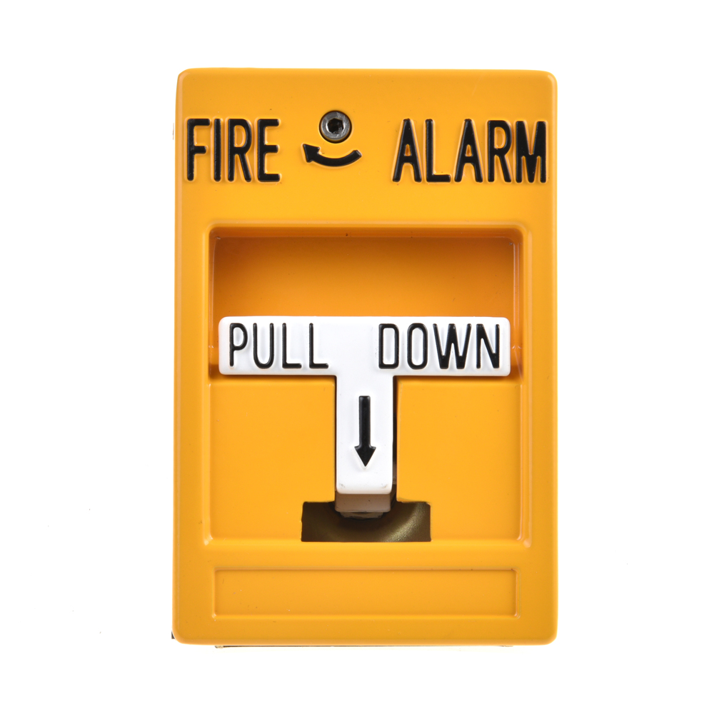 Fire Alarm Pull Station Metal Yellow Manual Pull Station for fire emergency Fire Alarm panic push button M3001-Y customizable