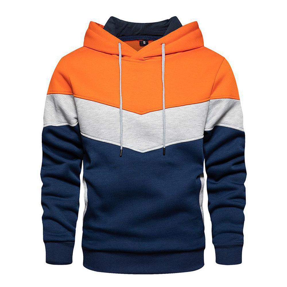 2021 best selling fashion winter thick long sleeve men color blocked printed pullover hoodies for mens gym running hoodies