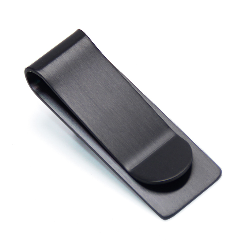 Black Stainless Steel Oxidation Cash Clip Purse Cash Holder 1.5MM Thickness Promotional Blank Stainless Steel Money Clip Black