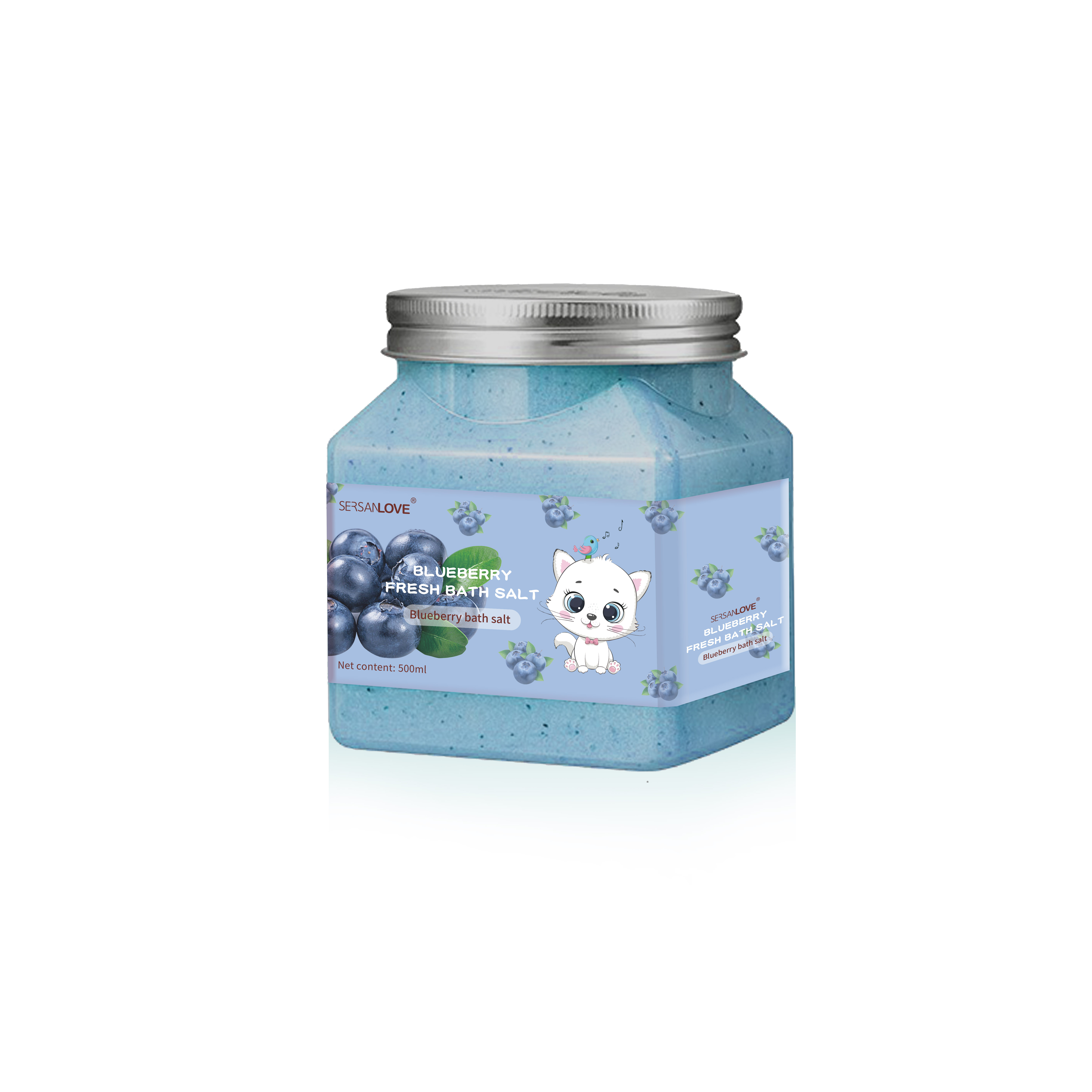 Private Label 500g blueberry Scrub Natural Body Scrub Moisturizing Exfoliating Whitening Fruit Lemon Bath Salt Body Scrub