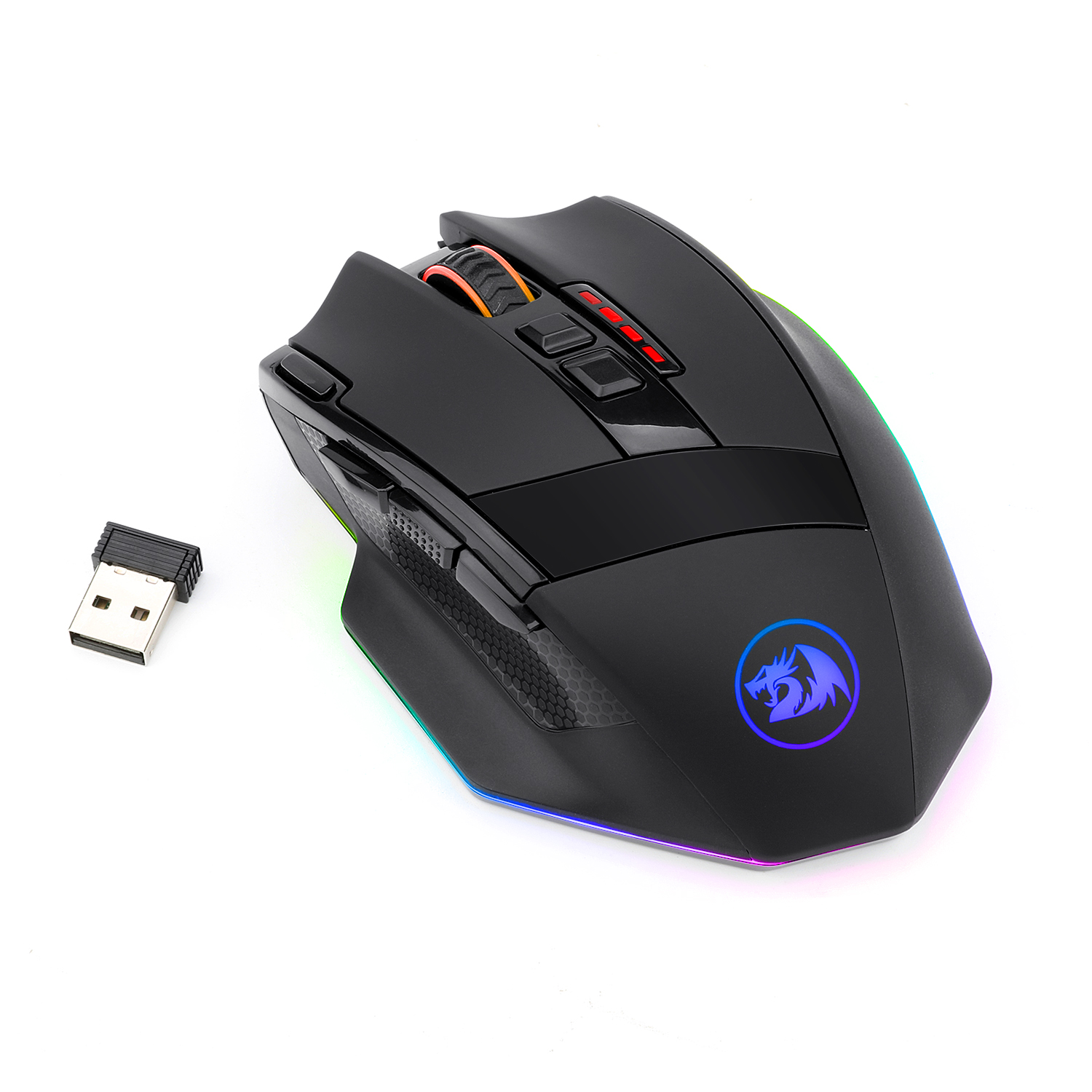 Профессиональная разрешение M801P RGB 16000 Регулируемая DPI Двухрежимная компьютерная игровая беспроводная мышь