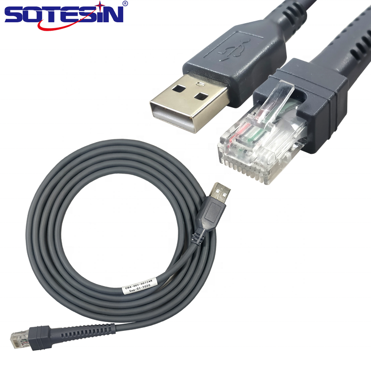 CBA-U01-S07ZAR 2 м USB сканер штрих-кодов Сканер кабель провод LS2208 DS2208 LS4208 кабель Rj45 Мужской Usb печатающая головка для Zebra символ