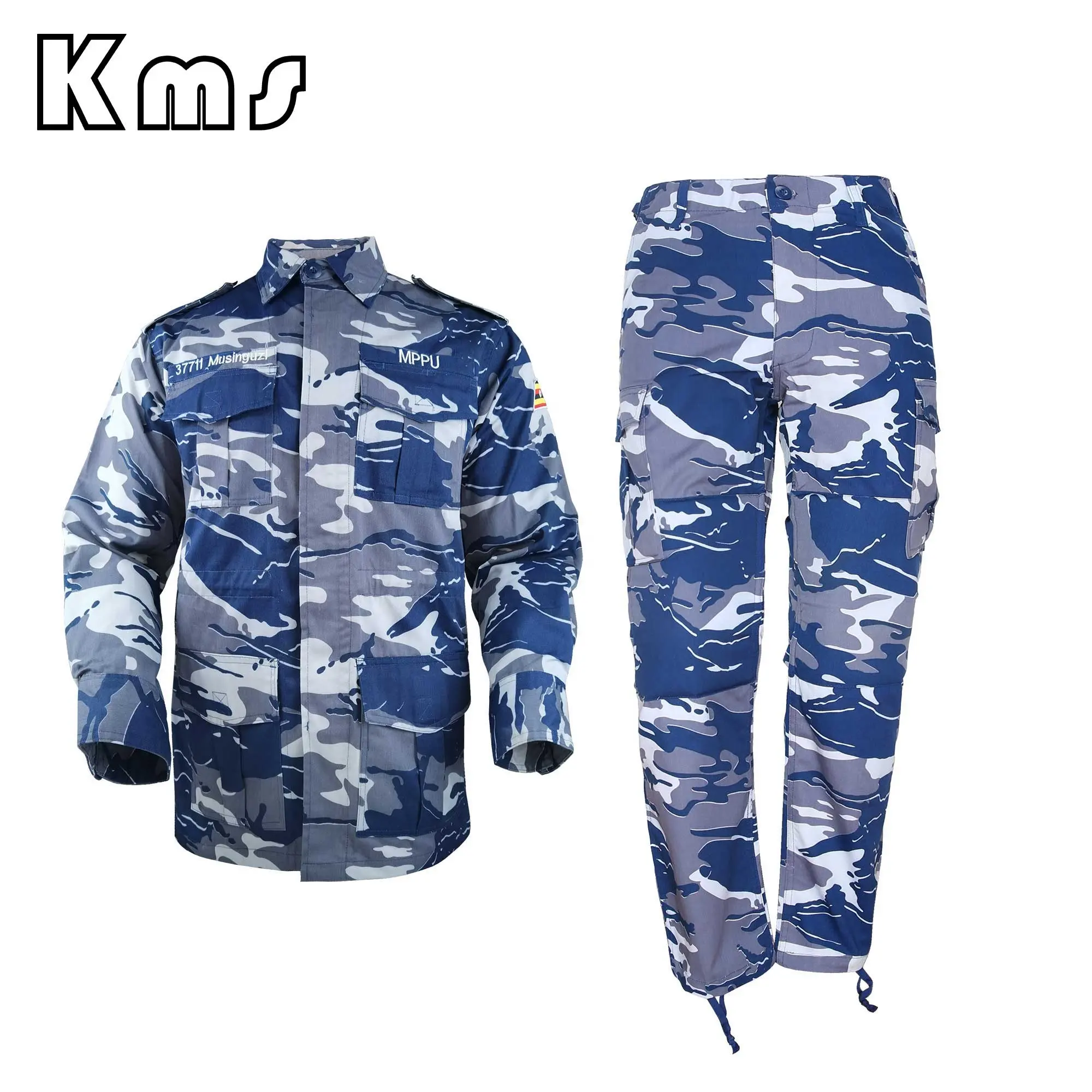 KMS OEM Unisex Twill Blue Navy Army Uniform Used Military Clothing Tactical Suit Camouflage Combat Uniform