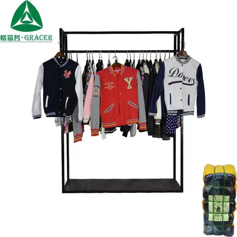 Bulk Second Hand Clothes Baseball Jackets Branded Used Clothes UK
