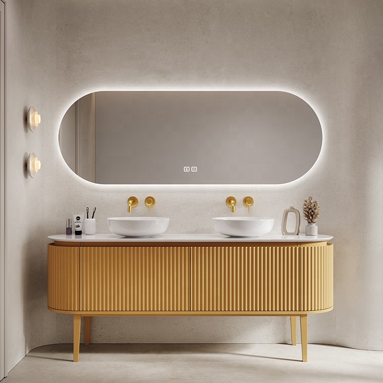 Luxury New Custom Wooden Bathroom Cabinet Modern Bathroom Furniture European Bathroom Vanity With Sink