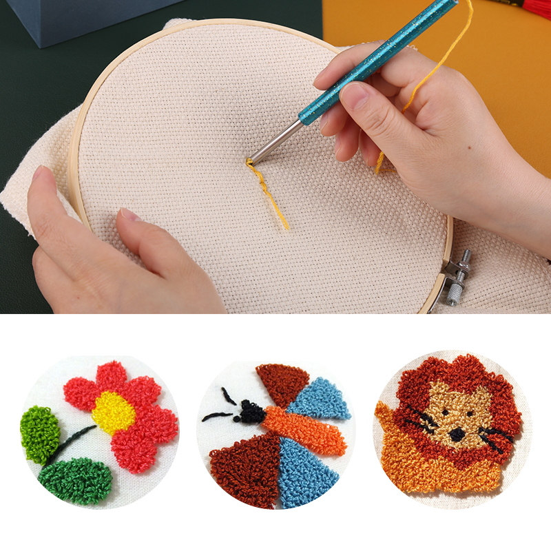 MCX-16 15 Pcs Metal Embroidery Stitching Punch Needles Kit