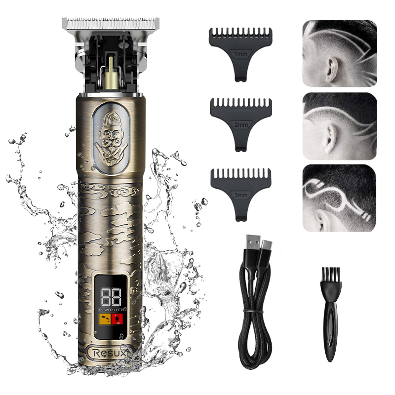 JM711 All-metal Barber Professional Hair Clippers Hair Cutting Machine Electric Cordless LCD Hair Trimmer