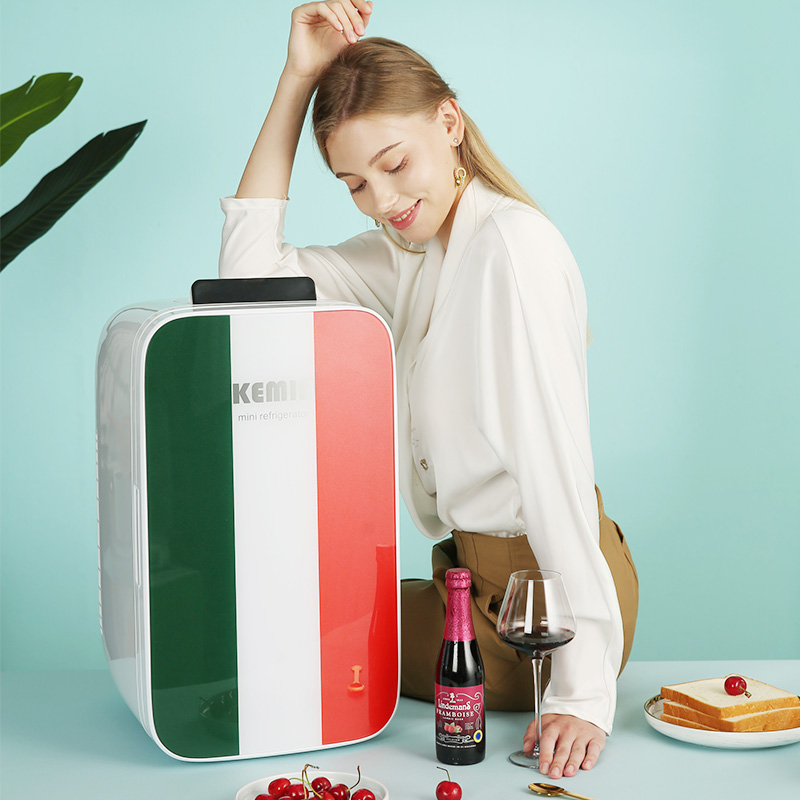 Портативный холодильник Kemin 22L на заказ со стеклянной дверью, домашний холодильник для косметики и макияжа, мини-холодильник для красоты с цифровым дисплеем