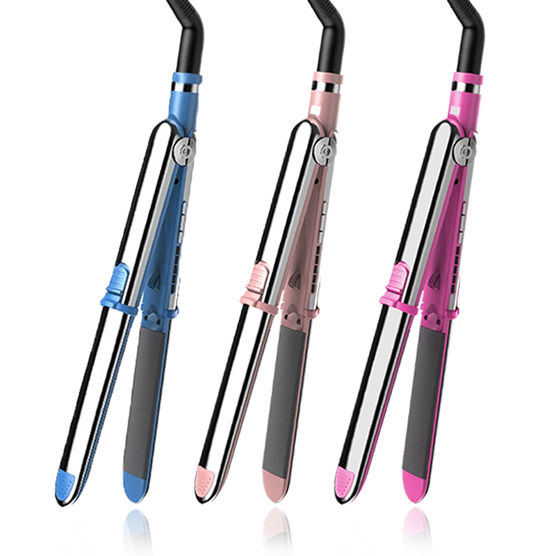 50%Discount New Silver Stainless Steel Hair Straightener Machine Hair Straightening LED Display Nano Titanium Plate Flat Iron