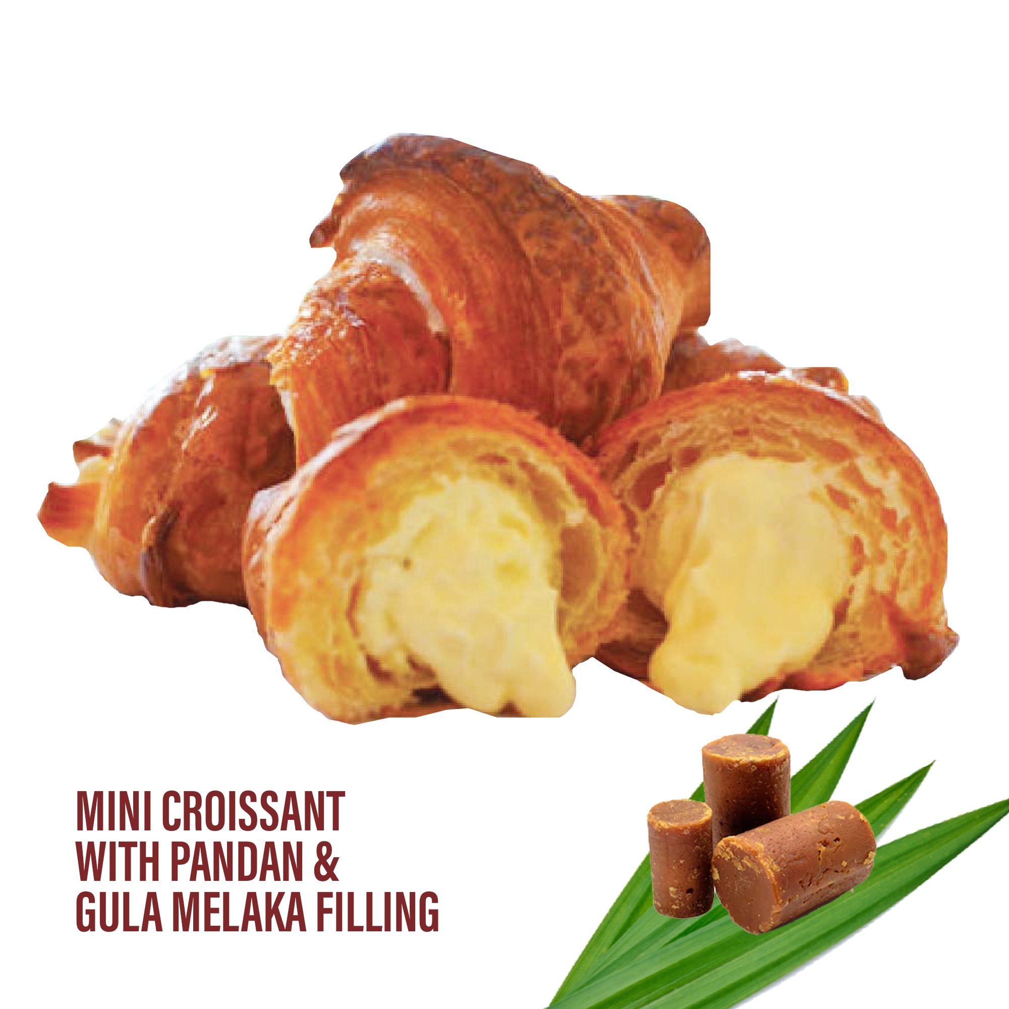 Мини круассаны с наполнителем Pandan & glumelaka (ладонный сахар) (Levain Group), Малайзия