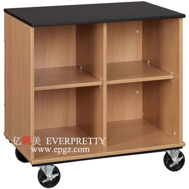 High Quality School Laboratory Furniture Four Cabinet and four Wheels Workbench for Student