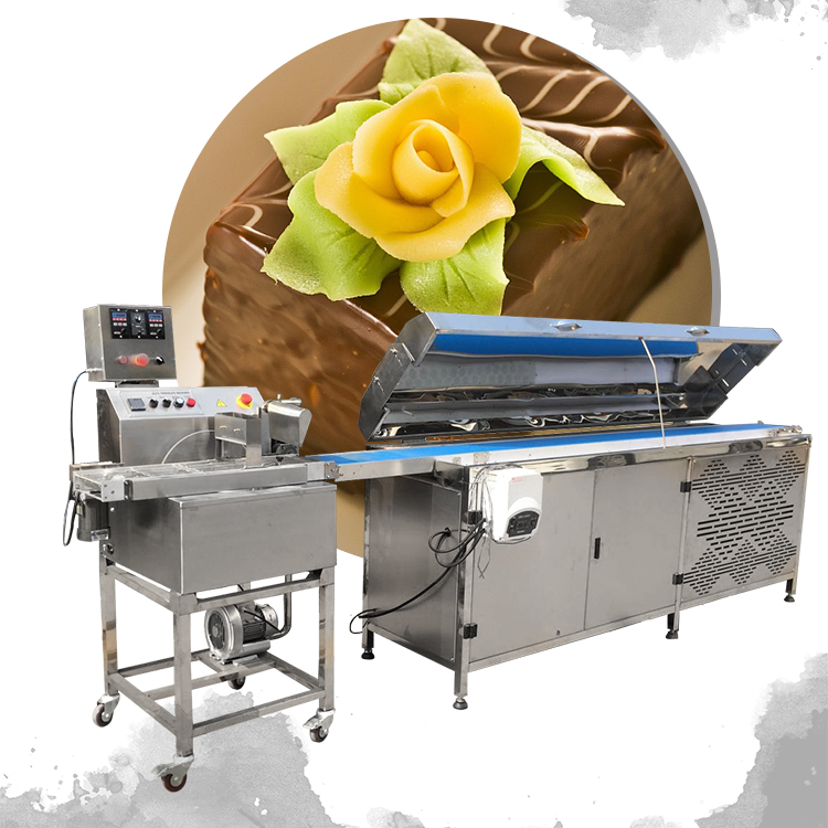 New Arrival Peanut Bar Candy Nuts Coating Machine Chocolate Tempering Enrobing Machine for Chocolate Shop Use