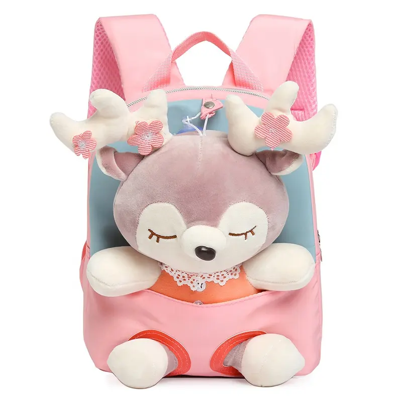 New 3D Cartoon Animal Backpack Kawaii Stuffed Plush Kids Baby Toddler School Bags Backpack Kindergarten Schoolbag for Girls Boys