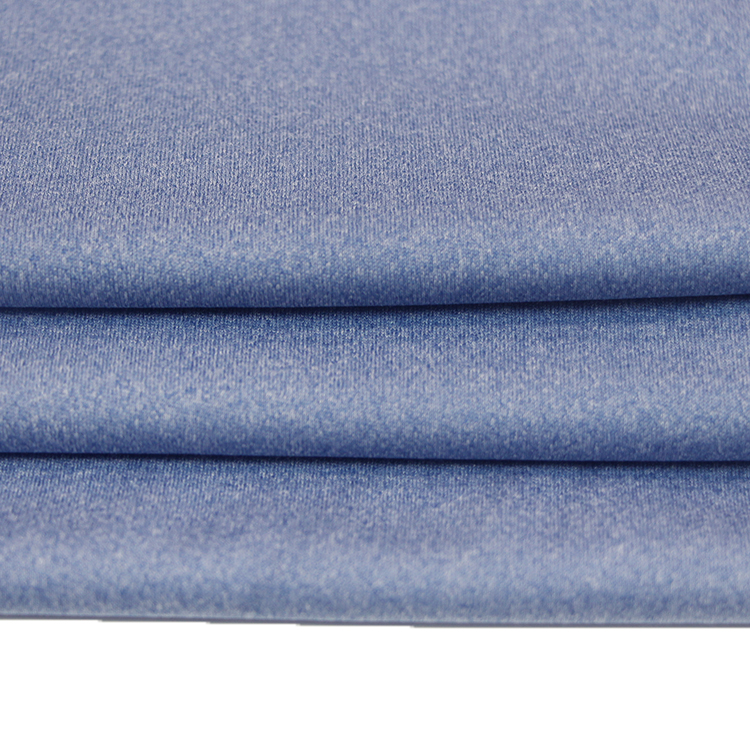 new design 100% polyester heather jersey interlock fabric breathable wicking elastic sportswear fabric