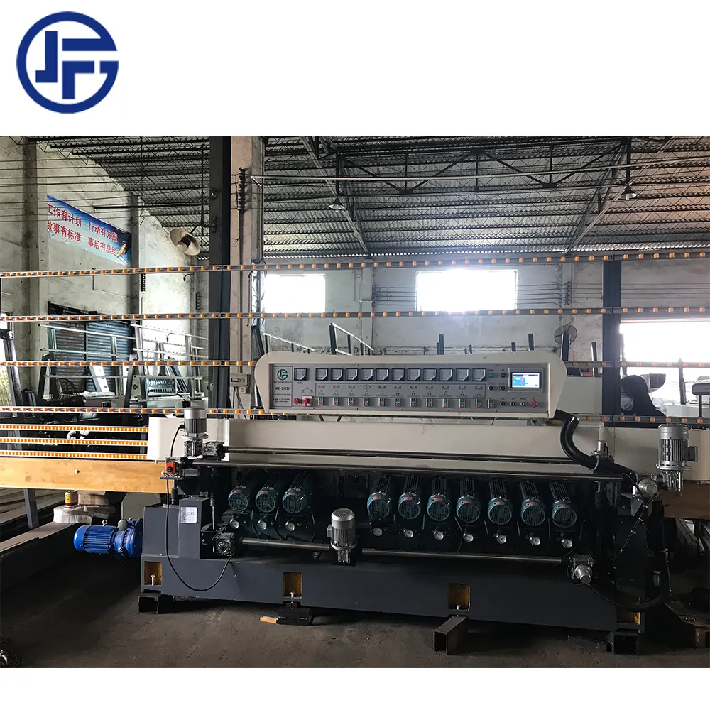 Glass Mosaic Bevel Grind Machine JFB-371 11 Motors Competitive Price Automatic Glass Mirror Mosaic Straight Line Beveling Grinding Machine