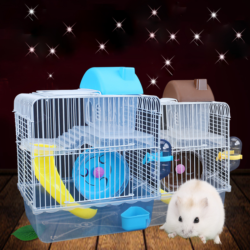Luxury Large Foldable Carrier Portable Double Deck Floor Castle Villa Hamster Nest Crate Pet Hamster Cage