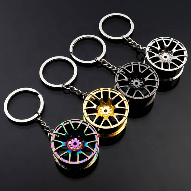 Wholesale Car Wheel Hub shape Custom Metal Auto Keychain