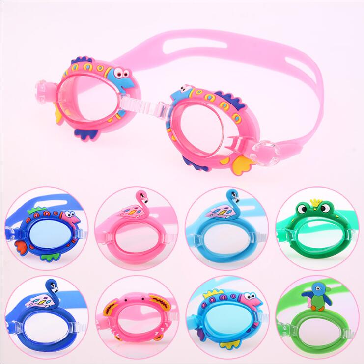 fashion Shape Children Waterproof Eyewear Anti-Fog Glasses Pools silicone Swimming goggles for Kids 3-6