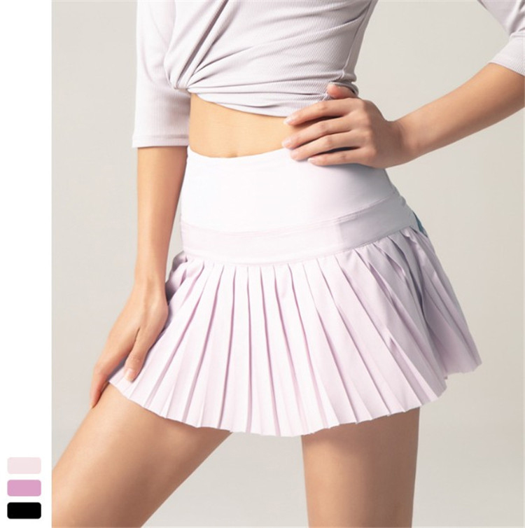 2021 new casual fitness running breathable women's anti-glare short sports tennis skirt pleated