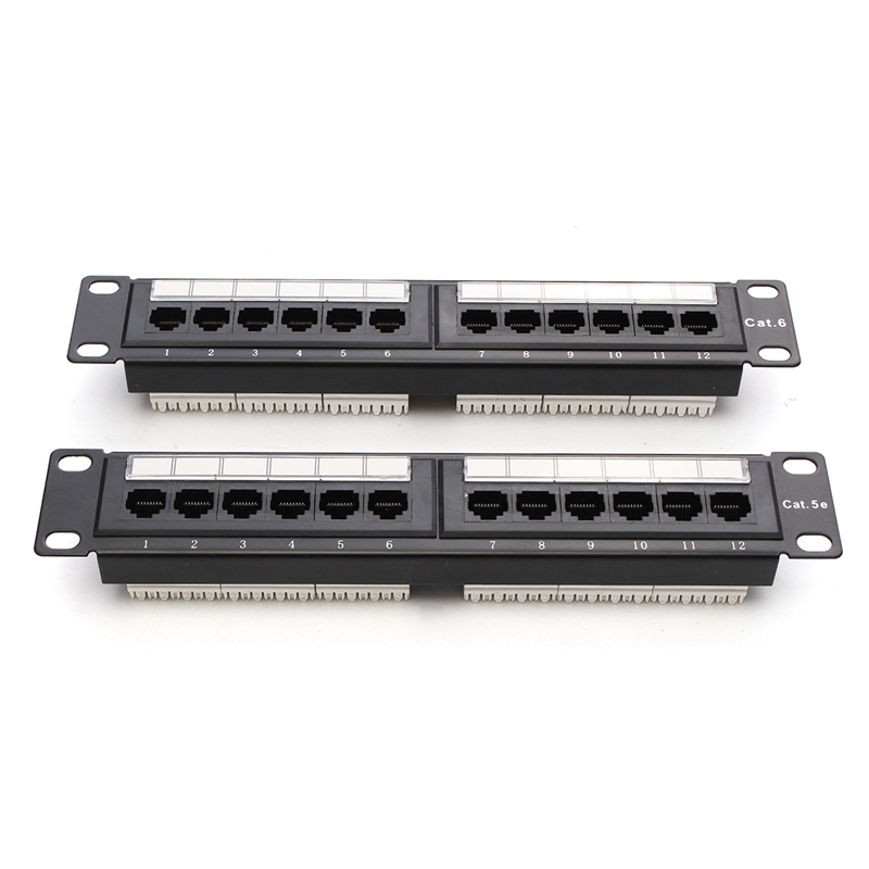 12 портов RJ45 патч-панель UTP Cat6/Cat5e Ethernet LAN сетевой адаптер стойка кабель настенный кронштейн разъем стойка инструмент