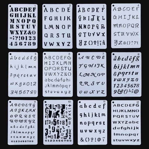12 шт. набор трафаретов/инструменты для трафаретов алфавита