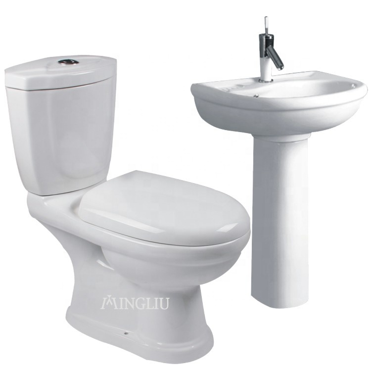Дешевые Африка wc p-trap Нигерия twyford туалет из двух частей водный шкаф керамический унитаз набор цена