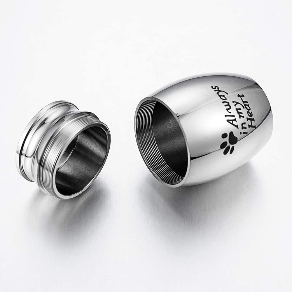 Small Cremation Urns for Pet Ashes Mini Dog Paw Keepsake Urn Stainless Steel Ashes Keepsake Urn for Dog/Cat Ashes Holder