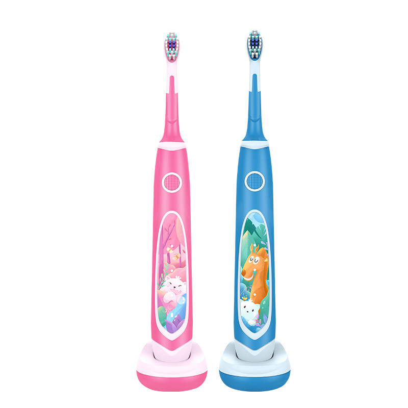 Fun Easy Cleaning Toddlers Toothbrush Wireless Rechargeable Kids Sonic Electric Toothbrush With Soft Bristles