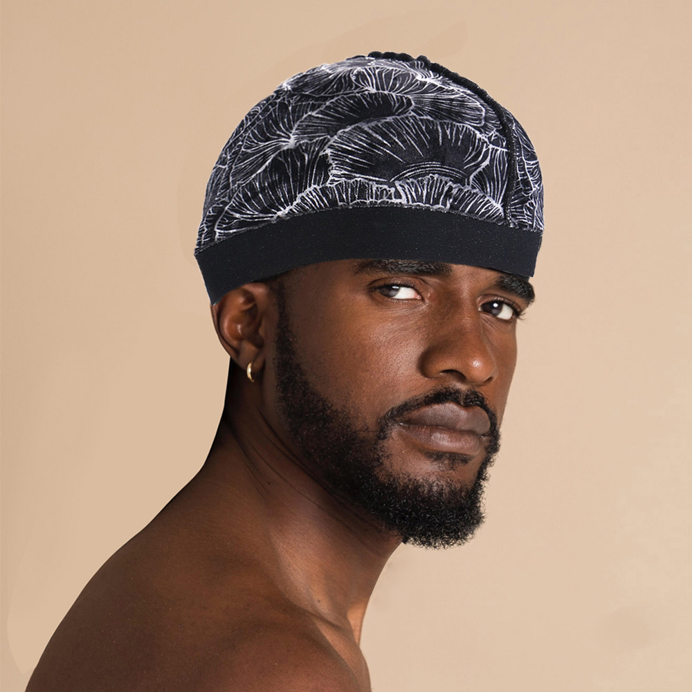 Оптовая продажа, дизайнерские головные уборы durag из спандекса и полиэстера, колпачки для волос, компрессионные колпачки для волос