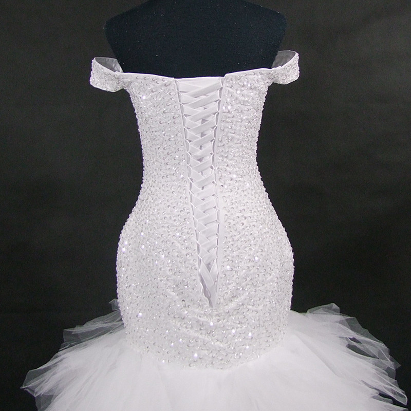 RX- In stock pastel color fishtail strap wedding dress party sexy wedding dress bridal gown