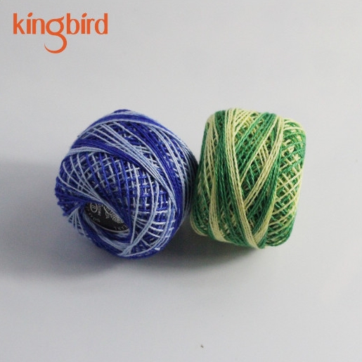 Многоцветный 100% хлопок Space Dye пряжи для вязания крючком