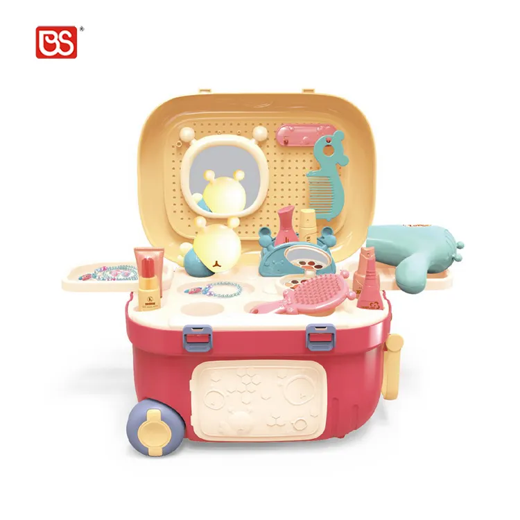 Plastic Make Up Kit Preschool Educational Toys Princess Dress Up Beauty Toys Pretend Play Kit Storage Box